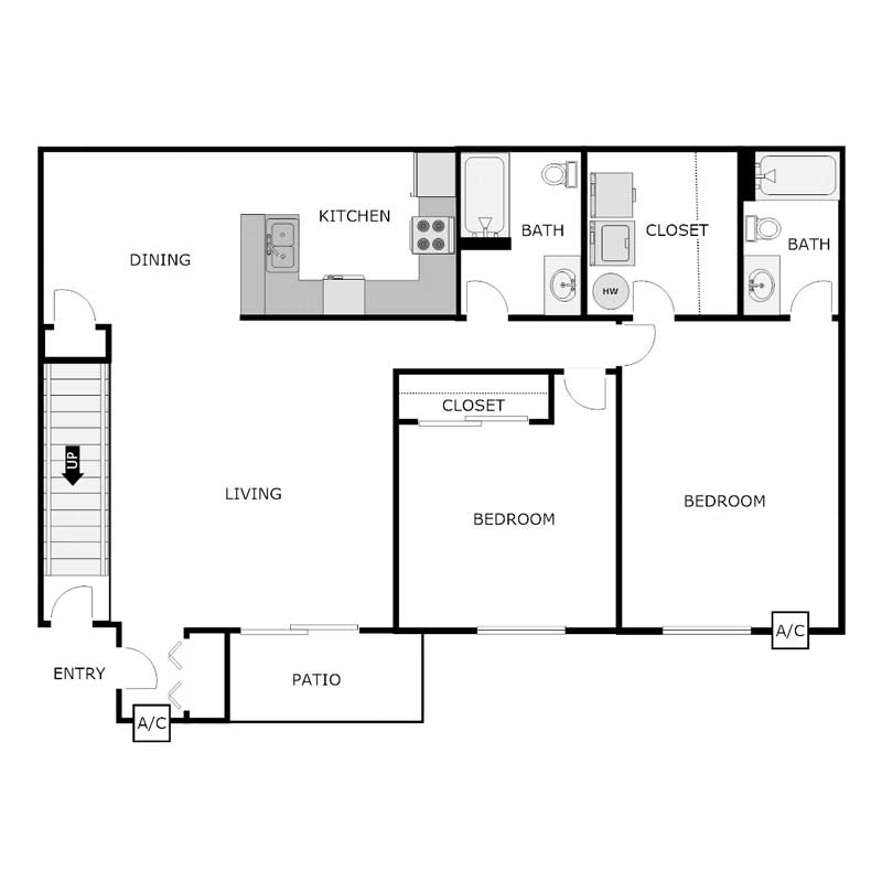 2 Bedroom 2 Bathroom - Detached Garage